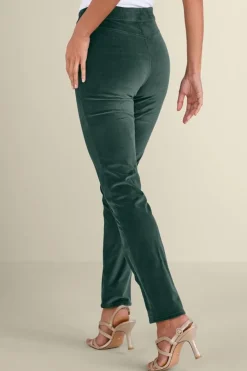 Soft Surroundings Sutton Velveteen Pull-On Slim Leg Pants- Pants