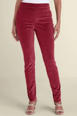Soft Surroundings Sutton Velveteen Pull-On Slim Leg Pants- Pants