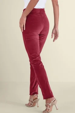 Soft Surroundings Sutton Velveteen Pull-On Slim Leg Pants- Pants