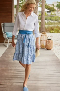 Soft Surroundings Talisa Linen Blend Skirt- Skirts