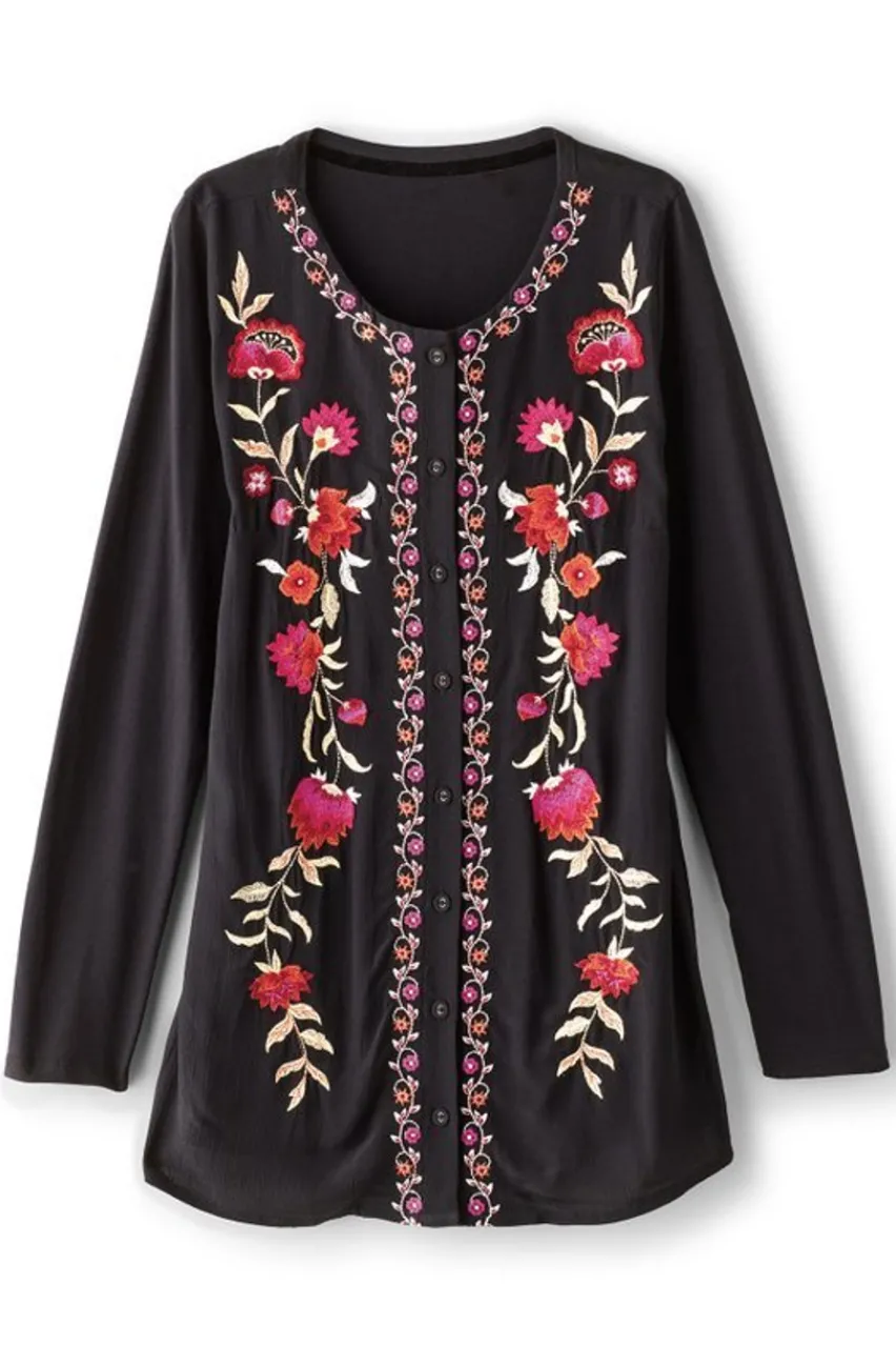 Soft Surroundings Talulla Embroidered Tunic- Tops