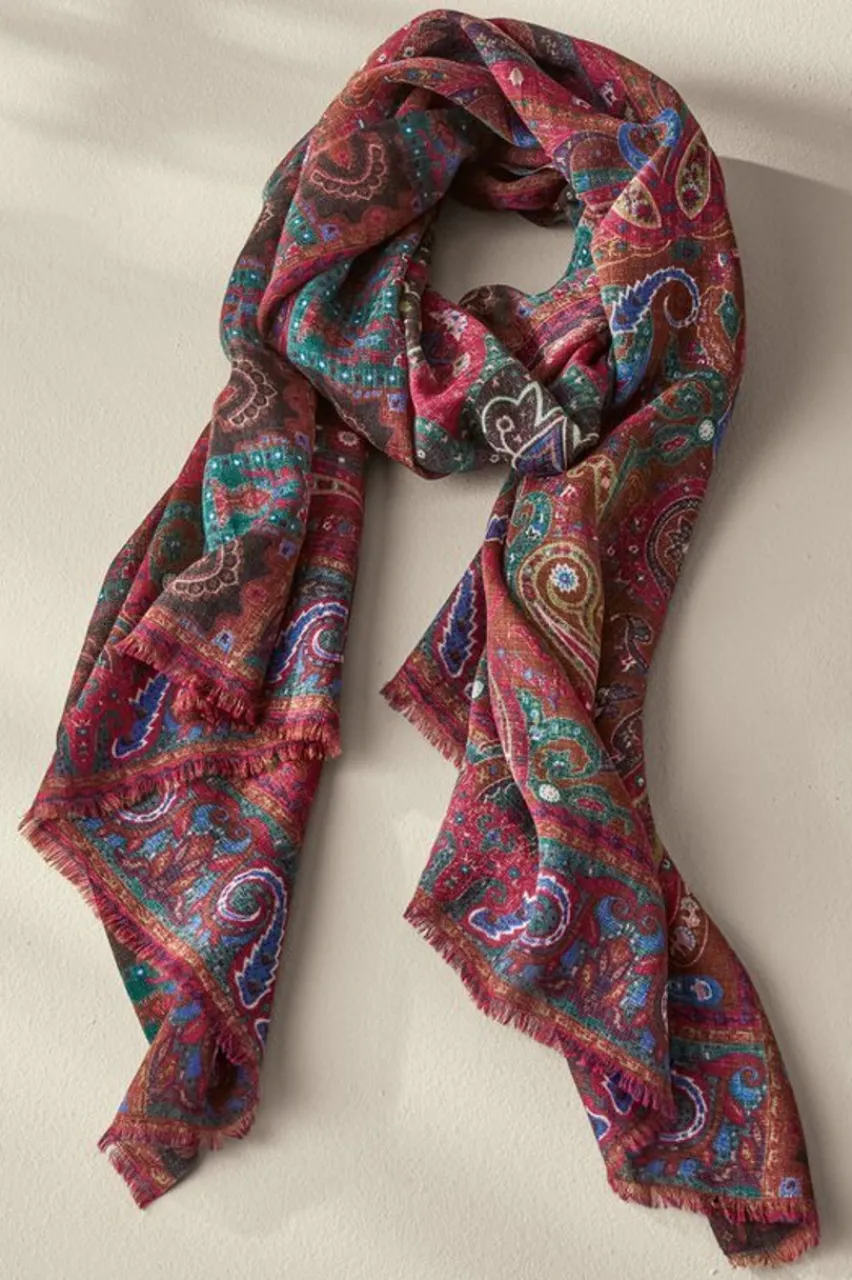 Soft Surroundings Tamara Paisley Scarf- Scarves & Wraps