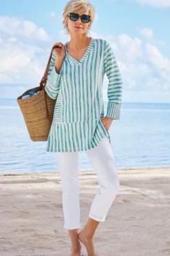 Soft Surroundings The Ultimate Denim Pull-On Crop- Jeans
