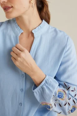 Soft Surroundings Titania Embroidered Top- Tops