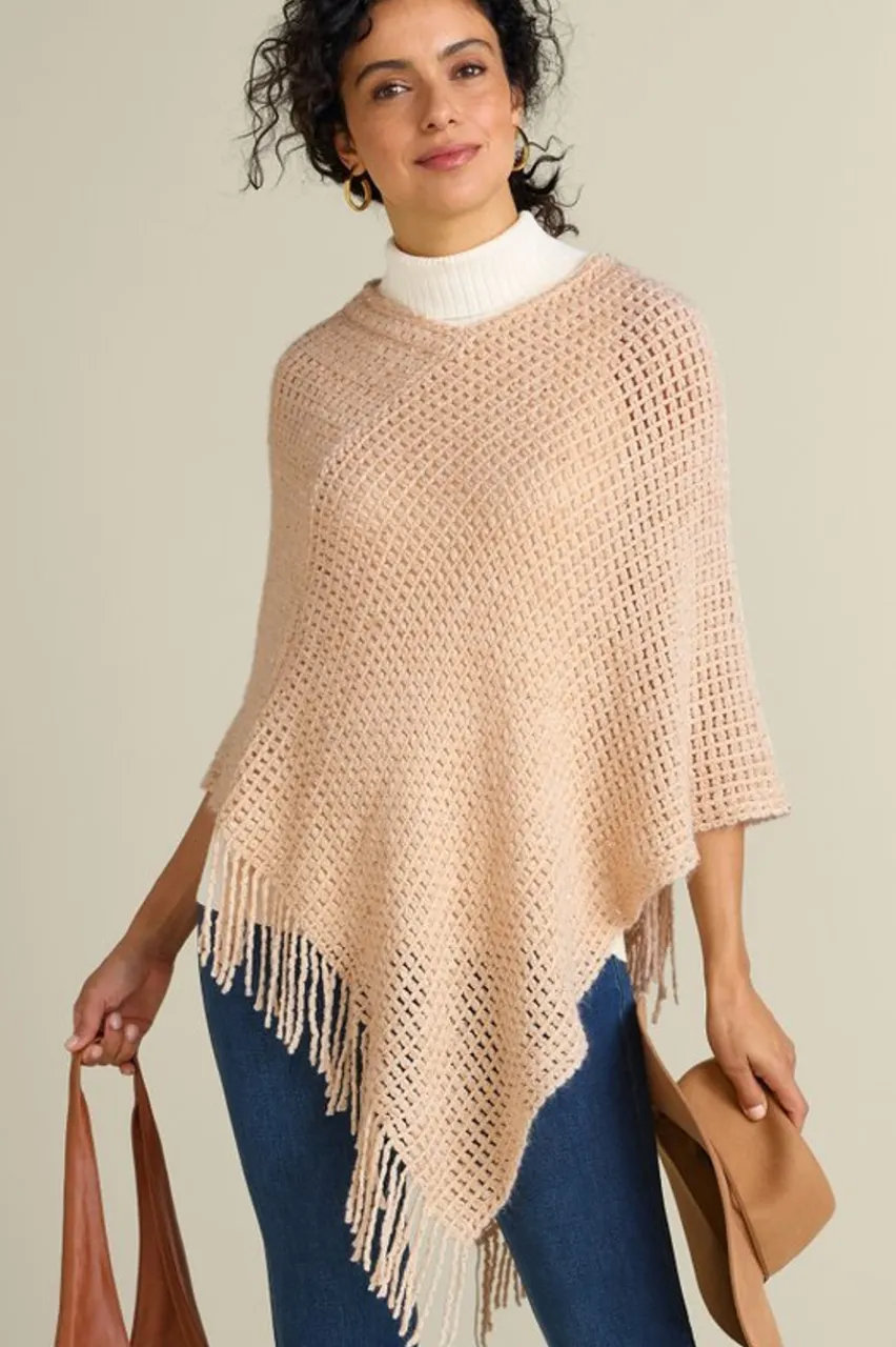 Soft Surroundings Touch Of Sparkle Poncho- Toppers|Jackets & Coats