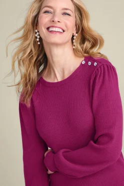 Soft Surroundings Tyla Button Shoulder Sweater- Tops|Sweaters & Cardigans