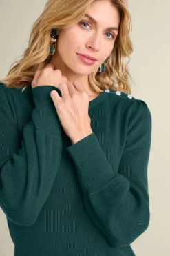 Soft Surroundings Tyla Button Shoulder Sweater- Tops|Sweaters & Cardigans