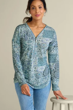 Soft Surroundings Valentina Zip Sweater- Tops|Sweaters & Cardigans