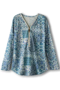 Soft Surroundings Valentina Zip Sweater- Tops|Sweaters & Cardigans