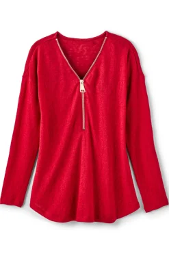Soft Surroundings Valentina Zip Sweater- Tops|Sweaters & Cardigans
