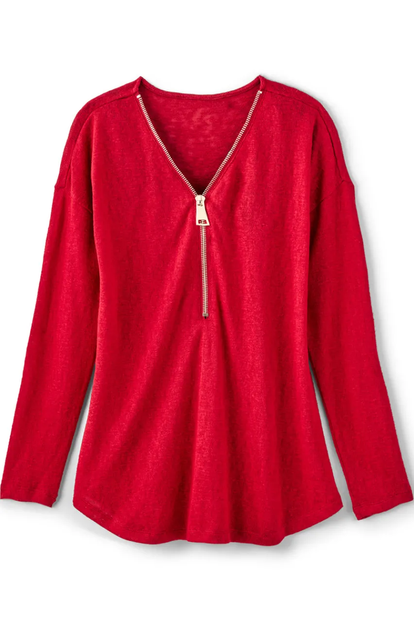 Soft Surroundings Valentina Zip Sweater- Tops|Sweaters & Cardigans