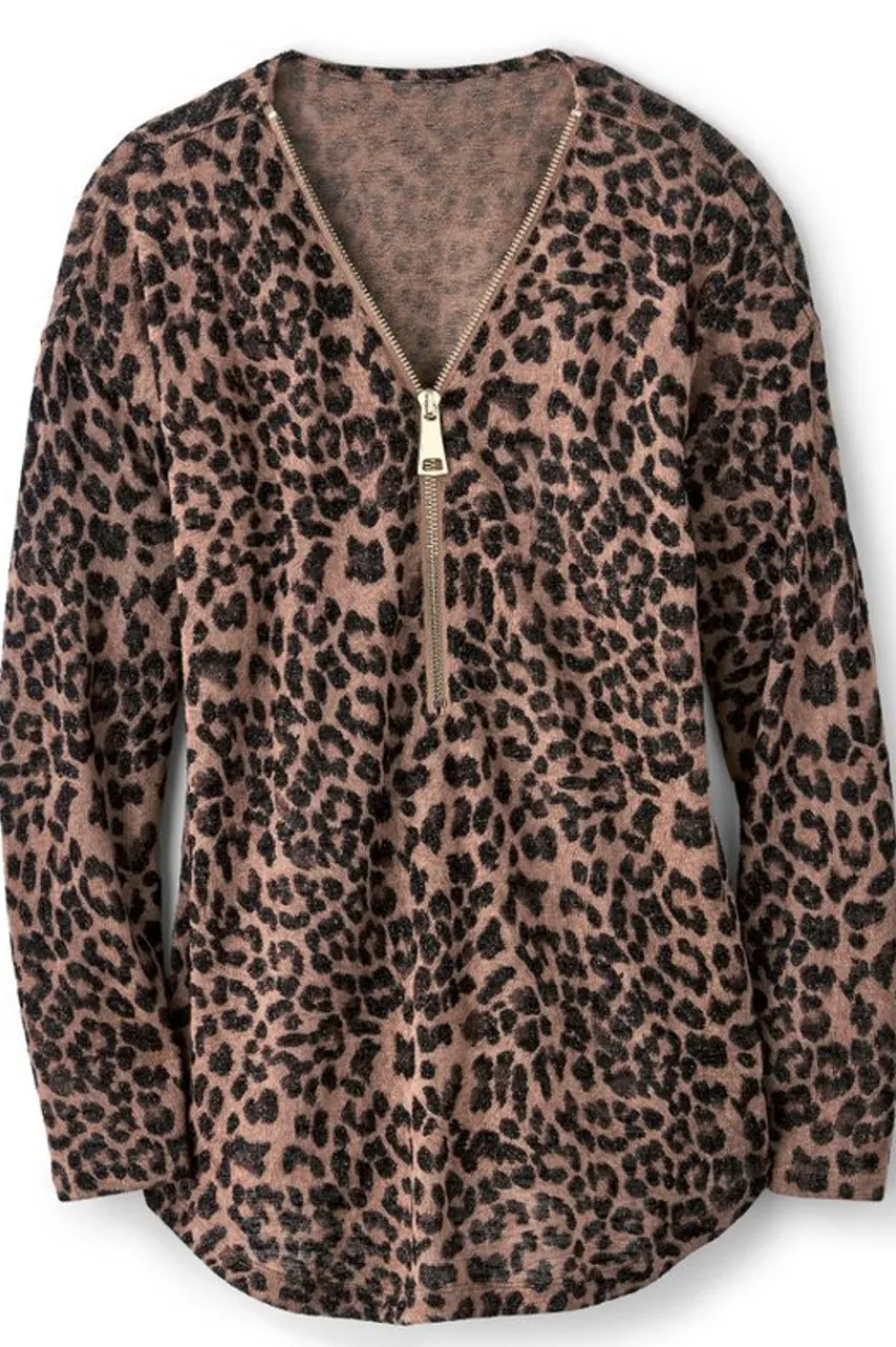 Soft Surroundings Valentina Zip Sweater- Tops|Sweaters & Cardigans