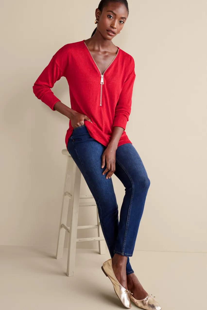 Soft Surroundings Valentina Zip Sweater- Tops|Sweaters & Cardigans