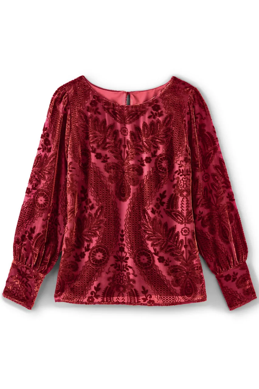 Soft Surroundings Vanetta Velvet Top- Tops
