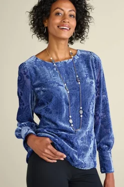 Soft Surroundings Vanetta Velvet Top- Tops