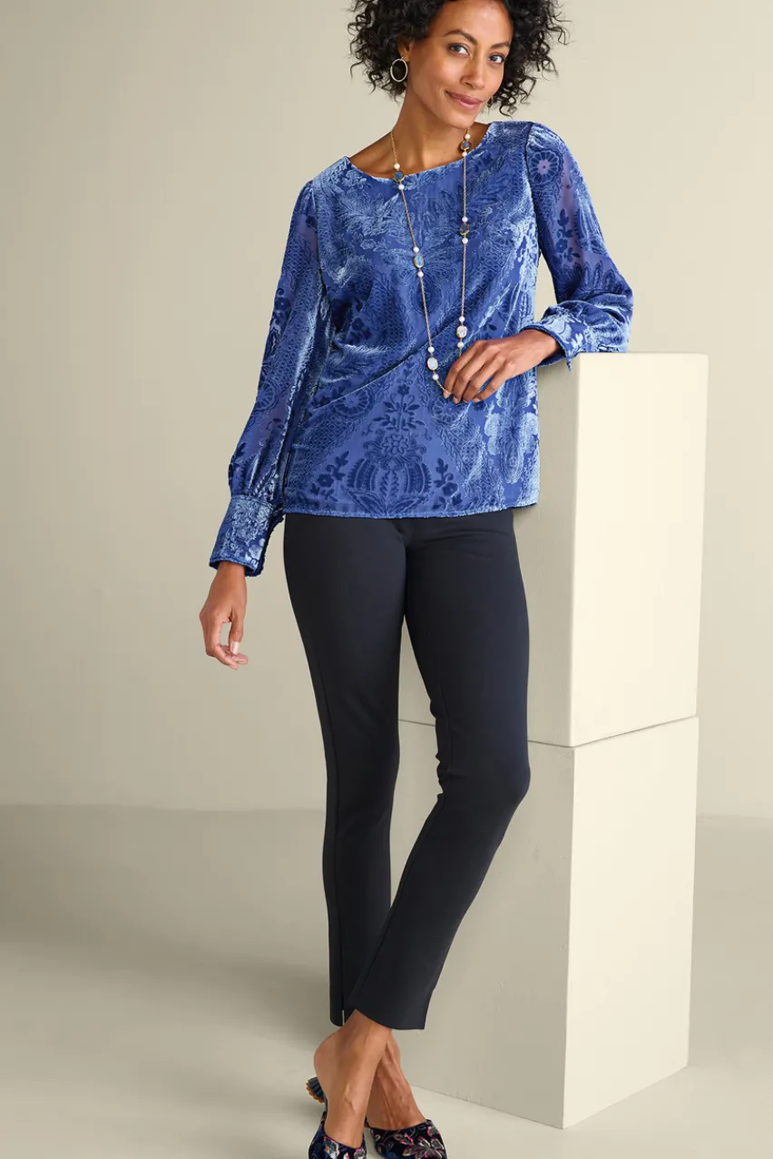 Soft Surroundings Vanetta Velvet Top- Tops