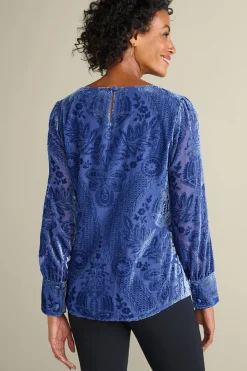 Soft Surroundings Vanetta Velvet Top- Tops