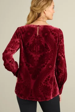 Soft Surroundings Vanetta Velvet Top- Tops