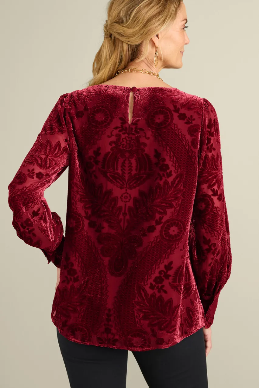 Soft Surroundings Vanetta Velvet Top- Tops