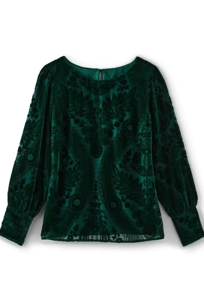 Soft Surroundings Vanetta Velvet Top- Tops