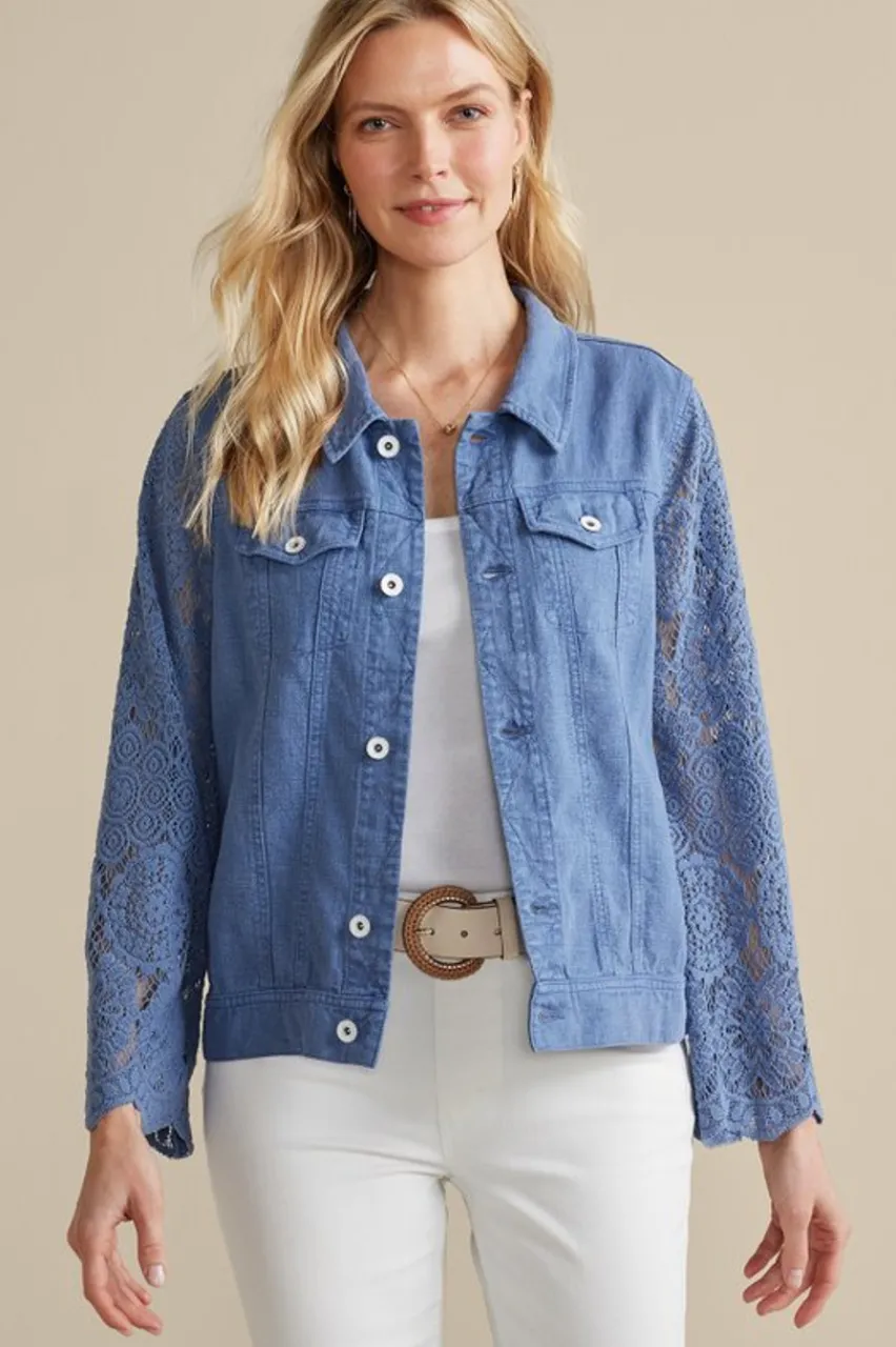 Soft Surroundings Varese Linen Blend Jacket- Jackets & Coats