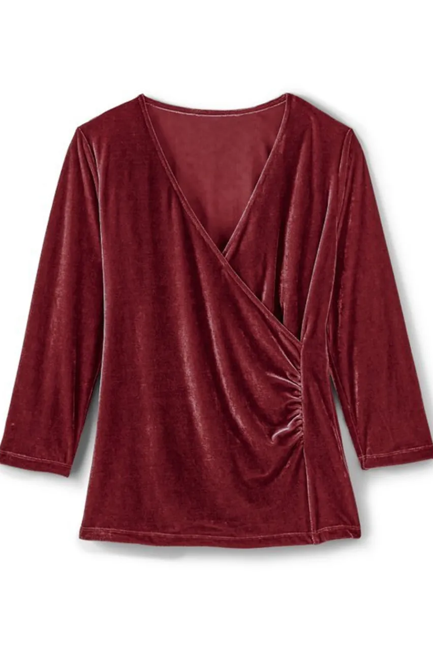 Soft Surroundings Velvet Alyssa Knit Top- Tops