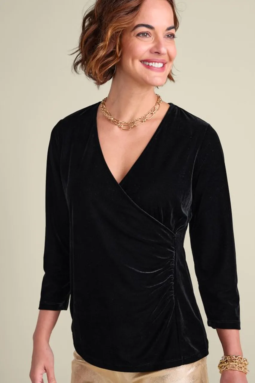 Soft Surroundings Velvet Alyssa Knit Top- Tops