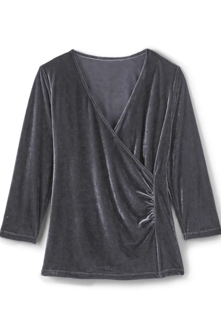 Soft Surroundings Velvet Alyssa Knit Top- Tops