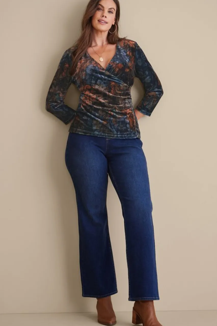 Soft Surroundings Velvet Alyssa Knit Top- Tops