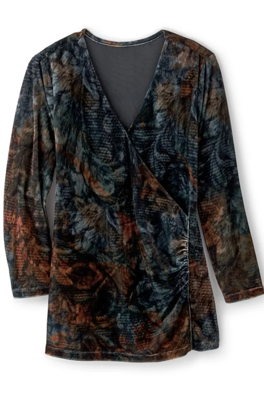 Soft Surroundings Velvet Alyssa Knit Top- Tops