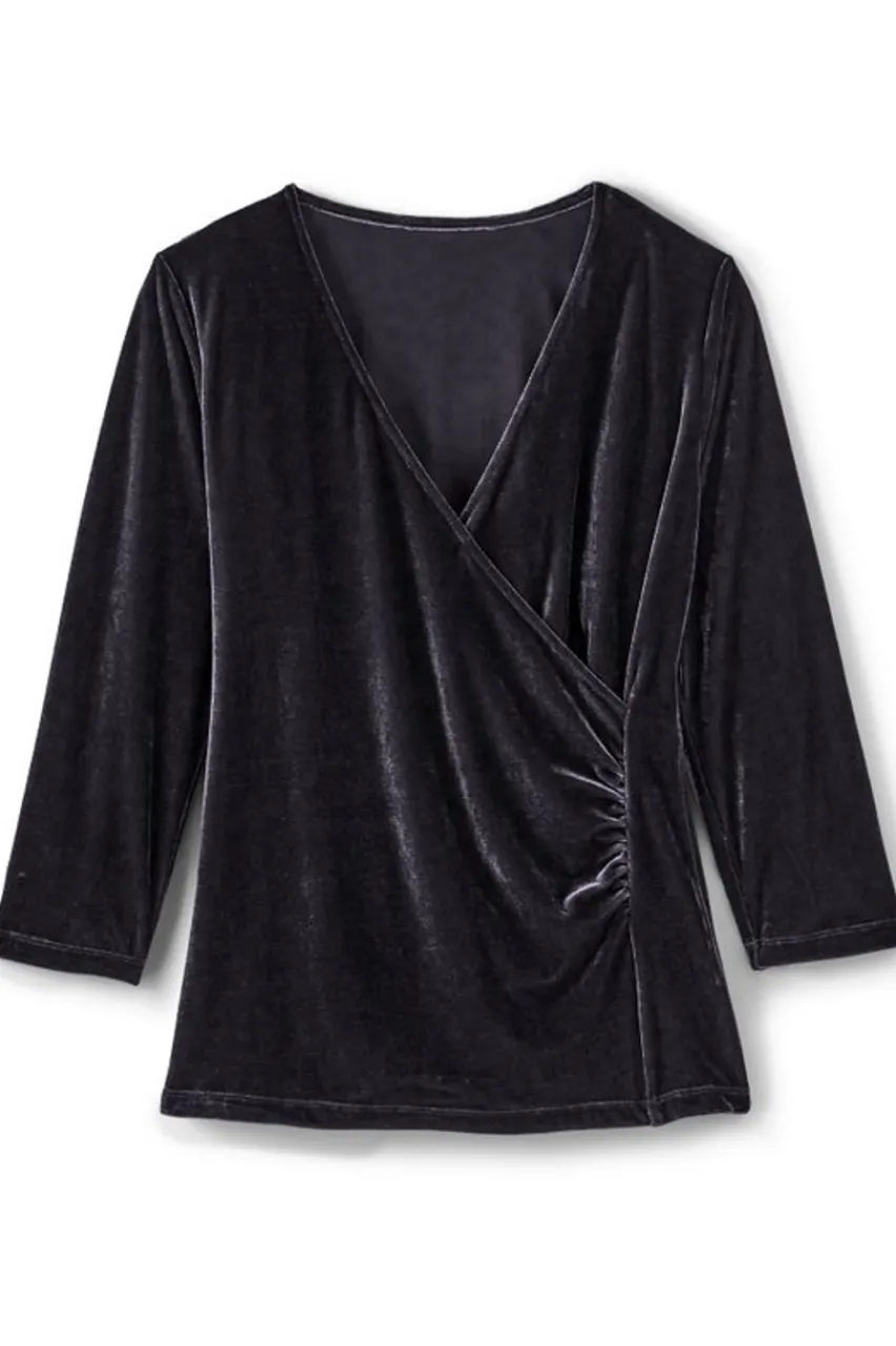 Soft Surroundings Velvet Alyssa Knit Top- Tops