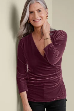 Soft Surroundings Velvet Alyssa Knit Top- Tops