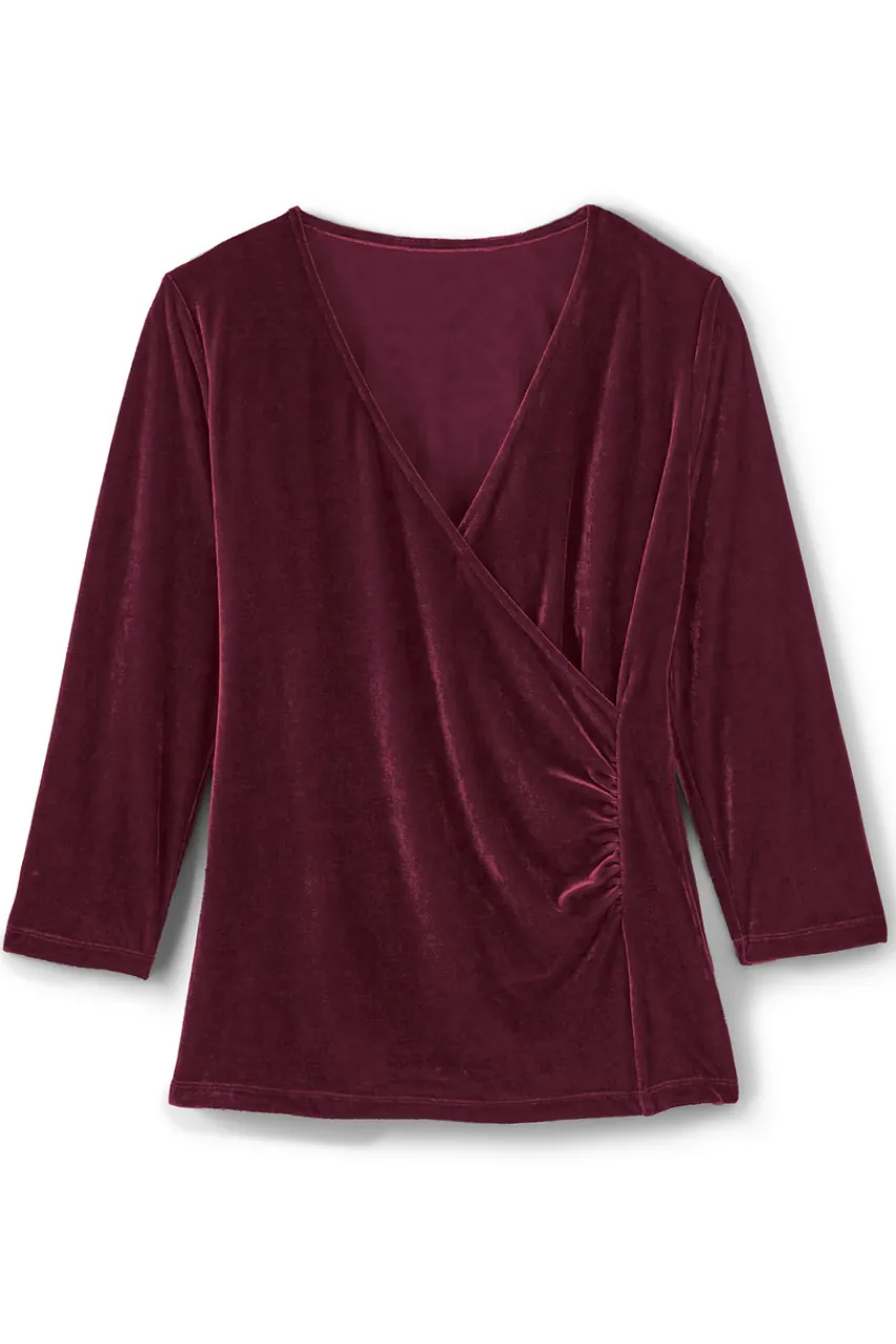 Soft Surroundings Velvet Alyssa Knit Top- Tops