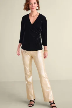 Soft Surroundings Velvet Alyssa Knit Top- Tops