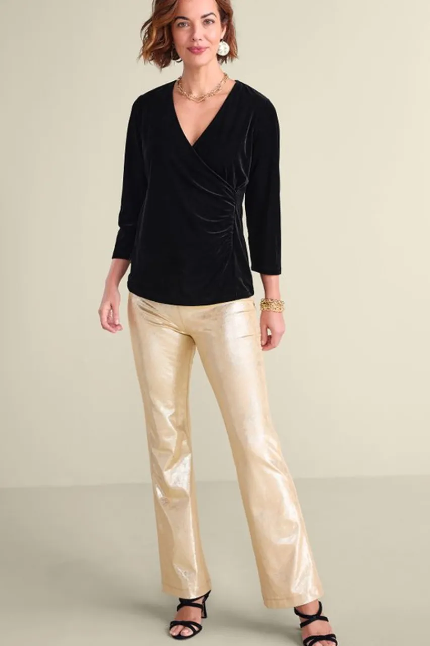 Soft Surroundings Velvet Alyssa Knit Top- Tops