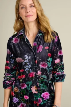 Soft Surroundings Velvet Boyfriend Tunic Shirt- Tops|Tunics & Leggings