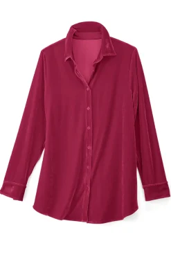 Soft Surroundings Velvet Boyfriend Tunic Shirt- Tops|Tunics & Leggings