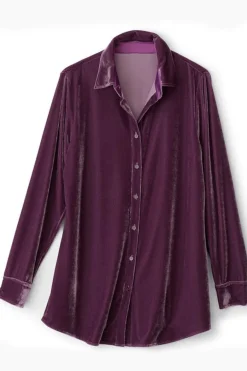 Soft Surroundings Velvet Boyfriend Tunic Shirt- Tops|Tunics & Leggings