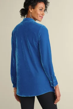 Soft Surroundings Velvet Boyfriend Tunic Shirt- Tops|Tunics & Leggings