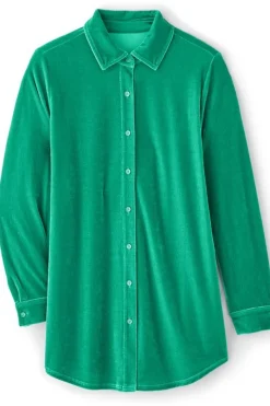 Soft Surroundings Velvet Boyfriend Tunic Shirt- Tops|Tunics & Leggings