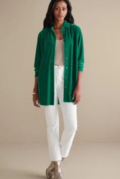 Soft Surroundings Velvet Boyfriend Tunic Shirt- Tops|Tunics & Leggings