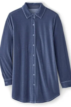 Soft Surroundings Velvet Boyfriend Tunic Shirt- Tops|Tunics & Leggings