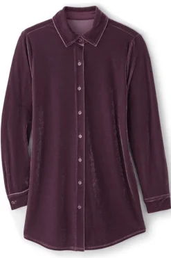 Soft Surroundings Velvet Boyfriend Tunic Shirt- Tops|Tunics & Leggings