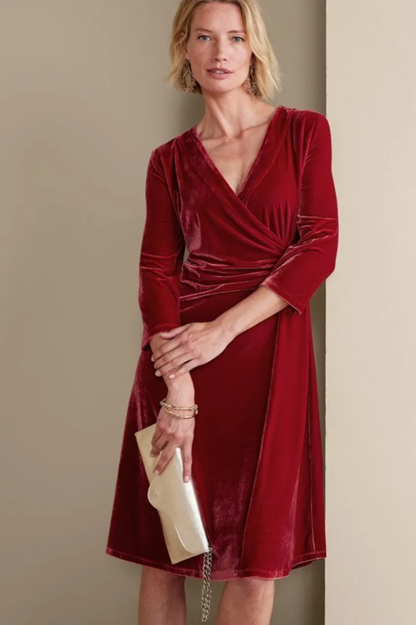 Soft Surroundings Velvet Hyannis Dress- Dresses
