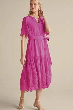 Soft Surroundings Verena Eyelet Midi Dress- Dresses