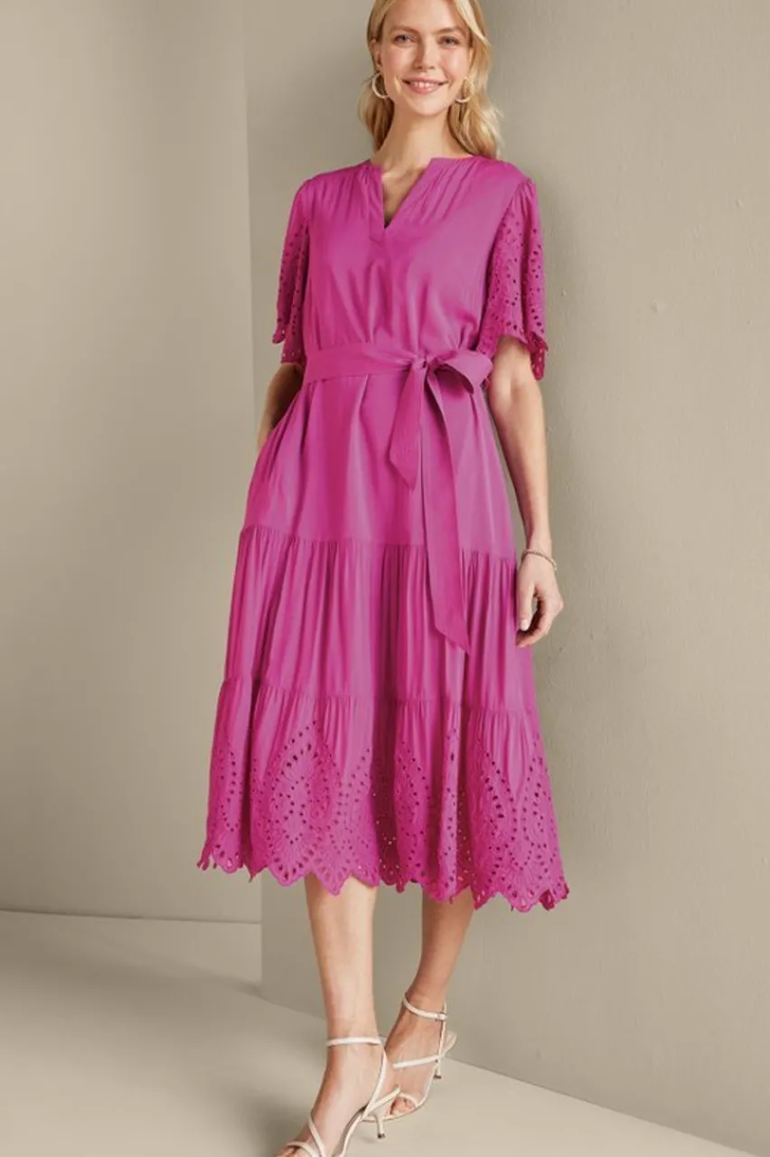 Soft Surroundings Verena Eyelet Midi Dress- Dresses