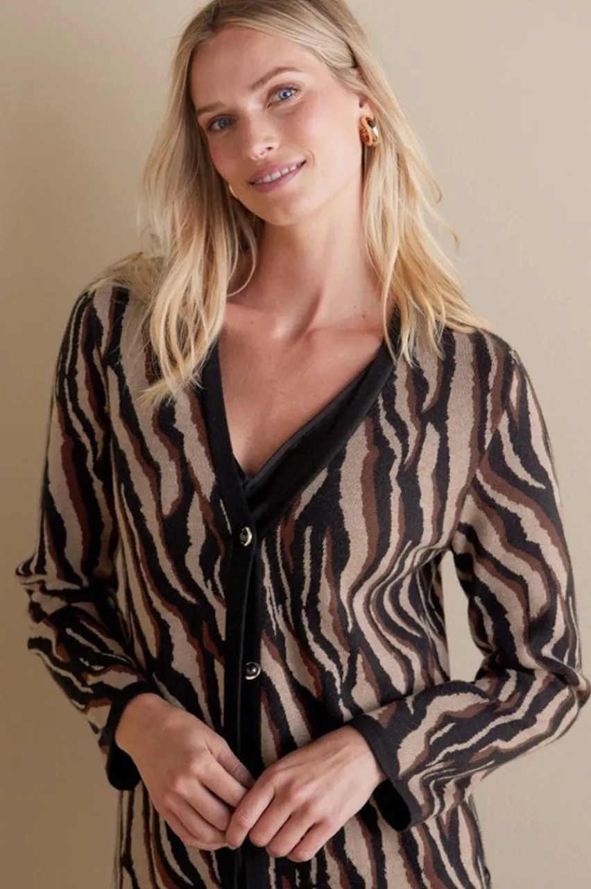 Soft Surroundings Veronica Jacquard Cardigan- Sweaters & Cardigans