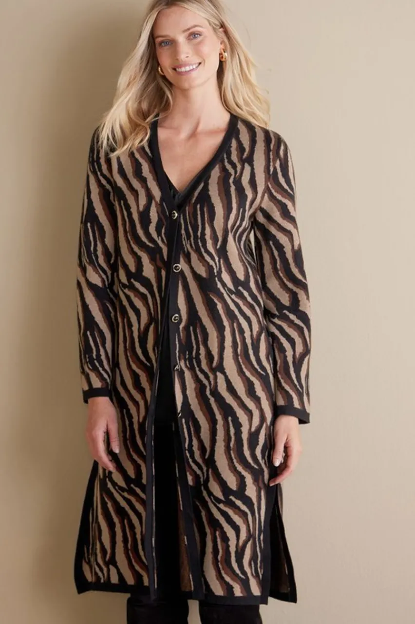 Soft Surroundings Veronica Jacquard Cardigan- Sweaters & Cardigans