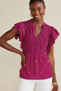 Soft Surroundings Victoria Ruffle Tunic- Tops