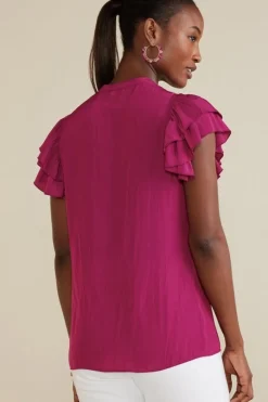 Soft Surroundings Victoria Ruffle Tunic- Tops